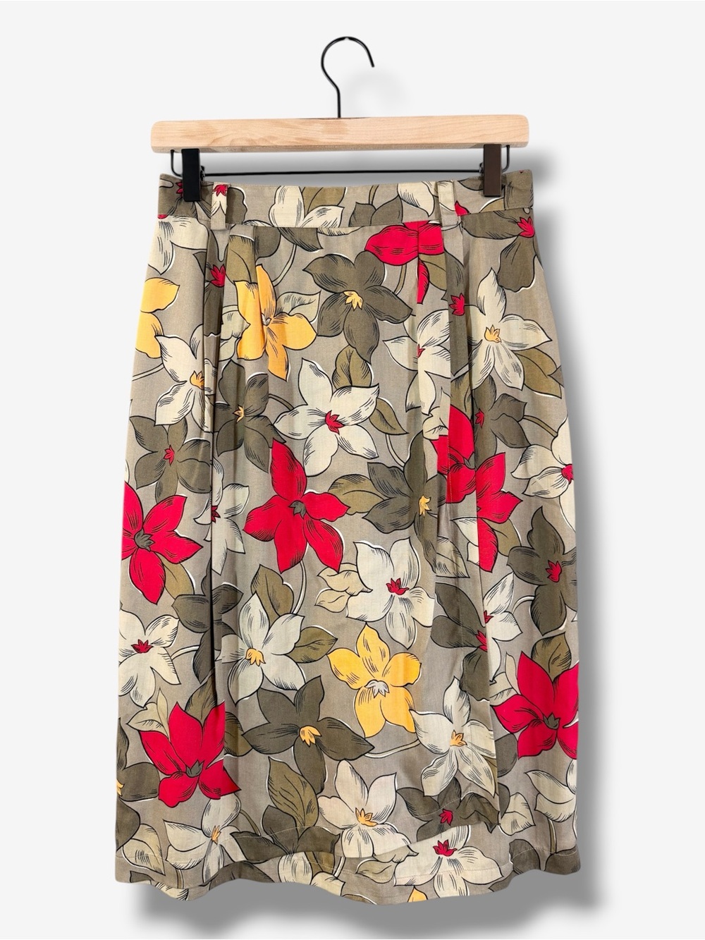 Vintage Collections by Michelle Stuart Floral Faux Wrap Midi Skirt Size 8